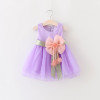 DreamShining Summer Baby Girl Dress Bow Floral Kids Clothes Sleeveless Brithday Party Girls Princess Dresses Ball Gown