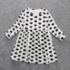 DOZ304 Girl autumn dress children black cat with long sleeve clothes kids casual cotton dot clothes autumn princess girl dresses