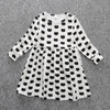 DOZ304 Girl autumn dress children black cat with long sleeve clothes kids casual cotton dot clothes autumn princess girl dresses