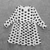 DOZ304 Girl autumn dress children black cat with long sleeve clothes kids casual cotton dot clothes autumn princess girl dresses