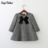 Adorable little Girls Dresses Thicken Warm Cotton Winter Children's Clothes plaid Kids Dresses Elegant Style