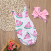 Adorable Infantil Toddler Newborn Baby Girl Watermelon Fashion Romper + Headband 2PCS Outfits Sunsuit Adorable Infantil Toddler Newborn Baby Girl Watermelon Fashion Romper + Headband 2PCS Outfits Sunsuit