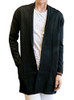 Acquaa Men Shawl Collar Open Front Pockets Casual Long Cardigan