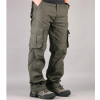 Cargo Pants Mens Cotton Solid Casual Pants Multi Pocket Military Cargo Pants Overall Mens Long Trousers Plus size 30-44