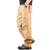 Cargo Pants Mens Cotton Solid Casual Pants Multi Pocket Military Cargo Pants Overall Mens Long Trousers Plus size 30-44
