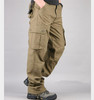 Cargo Pants Mens Cotton Solid Casual Pants Multi Pocket Military Cargo Pants Overall Mens Long Trousers Plus size 30-44