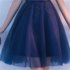 It's YiiYa Luxury Illusion Short Sleeve Appliques Lace Cocktail Dress Knee Length Formal Dress Party Gown LX183