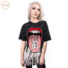 ISTider Fashion Streetwear Novelty Print Big Mouth Tongue Hip Hop Loose T Shirt Women Men Plus Size Punk T-Shirt Girls/Boys Tops