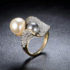 Grey Pearl Cocktail Ring Gold