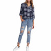 iSHINE 2017 NEW Boyfriend Casual Cool Jeans Slim women's Hole jeans pants Vintage Ripped Ankle-Length Mid Skinny Ankle torn tear