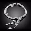 Silver Plated Crystal Hearts Bracelet