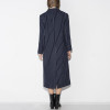 IRISIE Apparel Blue White Stripe Shawl Collar Longline Coat Vintage Color Block Female Trench Casual Loose Women Trench Coat
