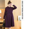 9605# 2017 Autumn Korean Fashion Maternity Dress High Waist Plaid Cotton Clothes for Pregnant Women Elegant Pregnancy Clothing