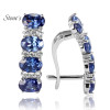 925 Sterling Silver Tanzanite Earrings for Women Blue Stone Fine Jewelry for Wedding 925 Sterling Silver Tanzanite Earrings for Women Blue Stone Fine Jewelry for Wedding