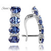 925 Sterling Silver Tanzanite Earrings for Women Blue Stone Fine Jewelry for Wedding 925 Sterling Silver Tanzanite Earrings for Women Blue Stone Fine Jewelry for Wedding