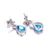 925 Sterling Silver Jewelry Butterfly Decoration 5.5Ct Pear Cut Blue Topaz Drop Earring For Women Free Jewelry Box 925 Sterling Silver Jewelry Butterfly Decoration 5.5Ct Pear Cut Blue Topaz Drop Earring For Women Free Jewelry Box