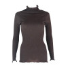 90%Natural Silk 10%Cotton Women pullovers Turtleneck rib knit shirt long sleeve Solid sweater Basic top 2016 Fall Winter
