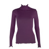 90%Natural Silk 10%Cotton Women pullovers Turtleneck rib knit shirt long sleeve Solid sweater Basic top 2016 Fall Winter