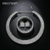 Mecresh Crystal Bridal Jewelry Sets Silver Color Rhinestone Necklace Wedding Engagement Jewelry Sets for Women TL299+SL116