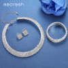 Mecresh Crystal Bridal Jewelry Sets Silver Color Rhinestone Necklace Wedding Engagement Jewelry Sets for Women TL299+SL116