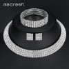 Mecresh Crystal Bridal Jewelry Sets Silver Color Rhinestone Necklace Wedding Engagement Jewelry Sets for Women TL299+SL116
