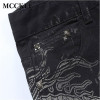 MCCKLE New Black Jeans Men 100% Cotton Dragon Pattern Brand Designer Mens Printed Jeans Slim Fit Denim Mens Jeans Joggers Q1413