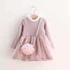 MBBGJOY 2-6years Baby Girls Knitted Dress Winter Autumn Kids Tutu Dresses Long-sleeved Baby Girl Toddler Clothing Knit Mesh