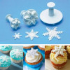 LINSBAYWU 3pcs/lot Snowflake Mould Fondant Cake Decorating Sugar craft Cutter Plunger Mold