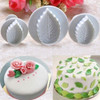 LINSBAYWU 3 Pcs Cake Rose Leaf Plunger Fondant Decorating Sugar Craft Mold Cutter Tools