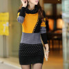 Stylish 2017 Women's Turtleneck Patchwork Mini Sweater Dress