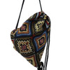 LilyHood Women's Boho Chic Aztec Fabric Drawstring Backpack
