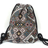 LilyHood Women's Boho Chic Aztec Fabric Drawstring Backpack