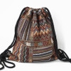 LilyHood Women's Boho Chic Aztec Fabric Drawstring Backpack