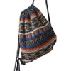 LilyHood Women's Boho Chic Aztec Fabric Drawstring Backpack