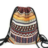 LilyHood Women's Boho Chic Aztec Fabric Drawstring Backpack