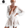 Lily Rosie Women's White Lace Mini Dress - Summer 2018 Style