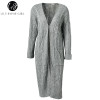 Lily Rosie Women's V-Neck Long Cardigan - Stylish Winter Wear