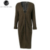 Lily Rosie Women's V-Neck Long Cardigan - Stylish Winter Wear