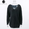V Neck Off Shoulder Women's Sweater - Casual Autumn Winter Top
