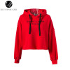 Lily Rosie Girl Red Letter Crop Sweatshirt for Women