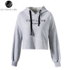Lily Rosie Girl Red Letter Crop Sweatshirt for Women