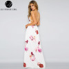 Lily Rosie Girl White Floral Deep V Neck Maxi Summer Dress