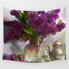 Lilac Oil Still Life Tapestry - Casual Polyester Art Decor