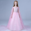 2018 Pink / White Flower Girl Dress for Weddings First Holy Communion Dress For Baby Little Girl Prom Dress Tulle Pageant Gown
