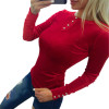 2018 Newly Velvet T-shirt Women's Spring Autumn T Shirts Tops Velvet T-shirt Long Sleeve Solid Button Women Tee Shirts GV508
