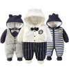 2018 Newborn Rompers Winter cotton Thick Warm Baby boy girl Clothes baby Long Sleeve Hooded Jumpsuit Kids Outwear for 0-24M