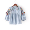 2018 New Women vintage embroidery loose slim kimono blouse shirts tassel two colors Casual Blusas Femininas tops LS1372