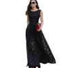 2018 New Women Summer Dress Elegant Vintage Black White Organza Sleeveless Long Beach Maxi Dress Sundress Vestidos De Festa
