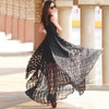 2018 New Women Summer Dress Elegant Vintage Black White Organza Sleeveless Long Beach Maxi Dress Sundress Vestidos De Festa