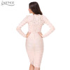 2018 New Women party Dress Bodycon Dress Long Sleeve Studded Button Olive Mesh High Neck Celebrity Sexy Bandage Dress Wholesale